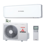 Комплект инверторен климатик Mitsubishi Heavy Industries SRK-ZS-W в цвят Pure White с хладилен агент R32. Включва вътрешно тяло, външно тяло и дистанционно управление за модели SRK20ZS-W, SRK25ZS-W, SRK35ZS-W, SRK50ZS-W.