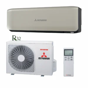 Комплект инверторен климатик Mitsubishi Heavy Industries SRK-ZS-WT в цвят Titanium с хладилен агент R32. Включва вътрешно тяло, външно тяло и дистанционно управление за модели SRK20ZS-WT, SRK25ZS-WT, SRK35ZS-WT, SRK50ZS-WT.